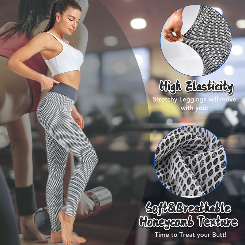 TIK Tok Leggings Women Butt Lifting Workout Tights Plus Size Sports High Waist c Light Grey