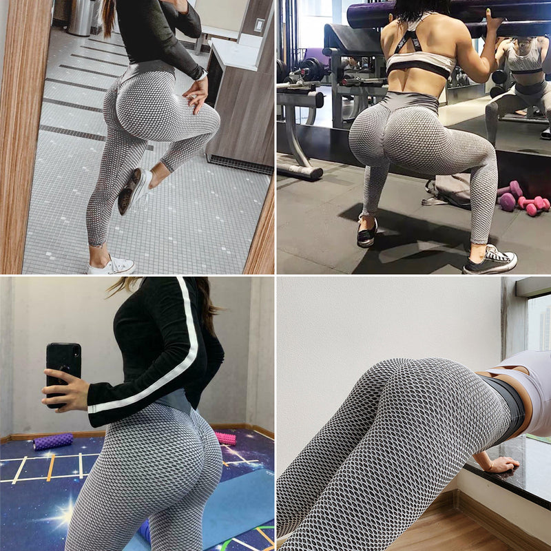 TIK Tok Leggings Women Butt Lifting Workout Tights Plus Size Sports High Waist c Light Grey